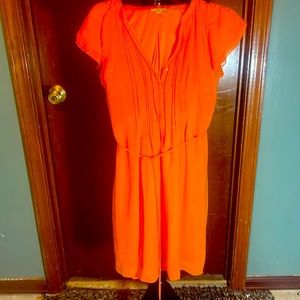 Women soft neon orange dress